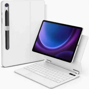 Capa Teclado Magnética para Samsung Galaxy Tab S10FE/S9FE/S9/8/7 de 11″ e Suporte a S Pen