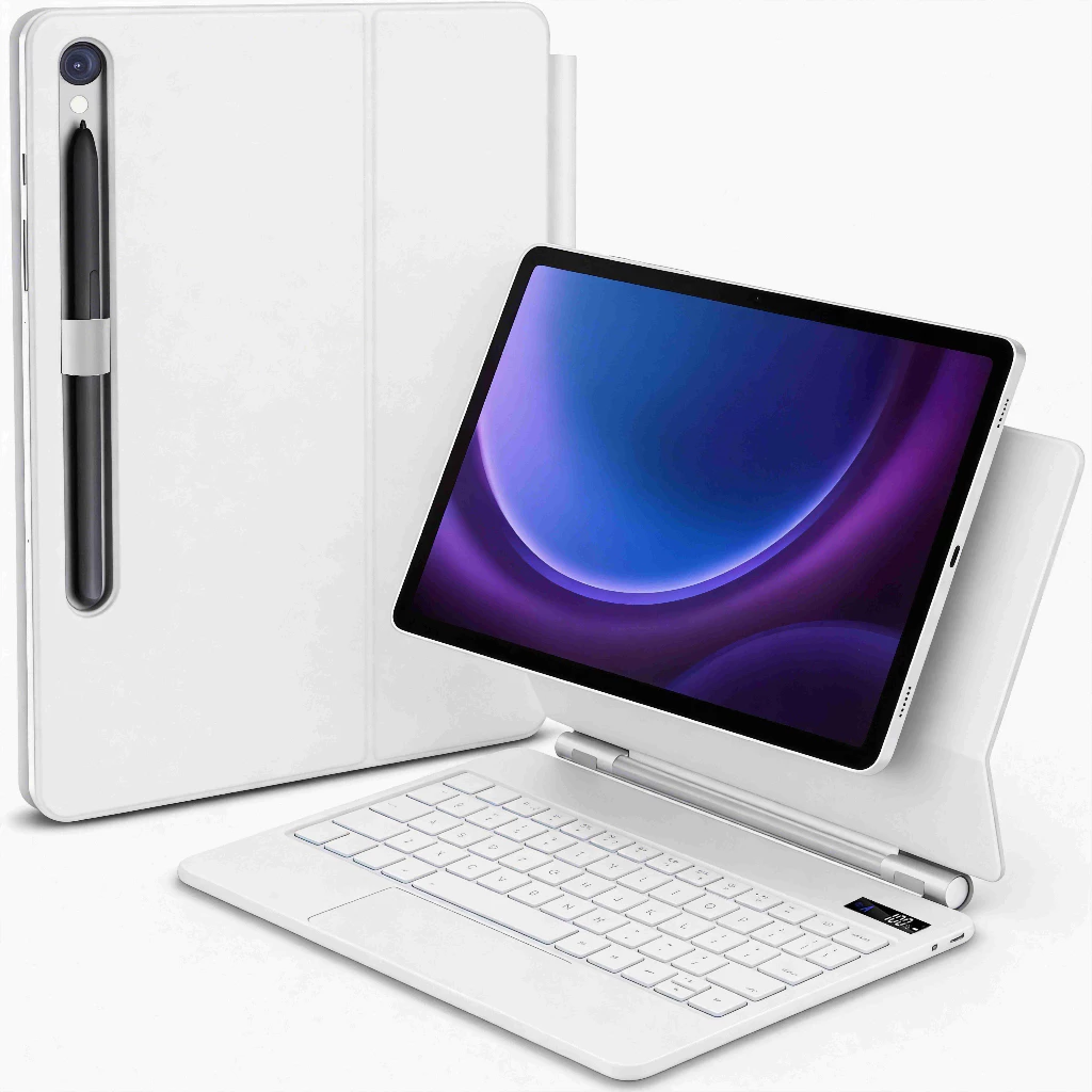 Capa Teclado Magnética para Samsung Galaxy Tab S10FE/S9FE/S9/8/7 de 11″ e Suporte a S Pen